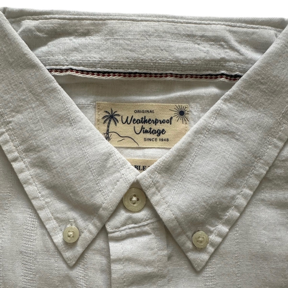 Weatherproof Vintage Men's Linen/Cotton Short Sleeve Woven Shirt - Picture 5 of 13